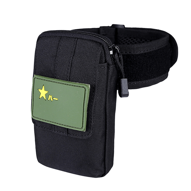 Men Nylon Tactical Arm Bag MOLLE EDC Pouch Mobile Phone Purse Belt Waist Bag - MRSLM