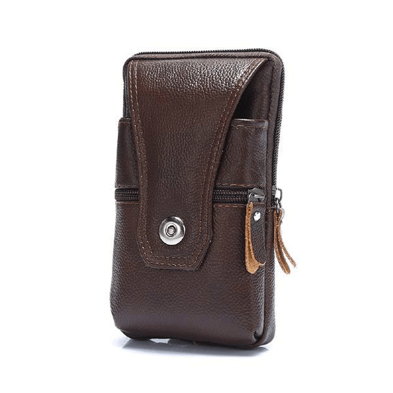 Men Retro Faux Leather Waist Bag Phone Bag - MRSLM