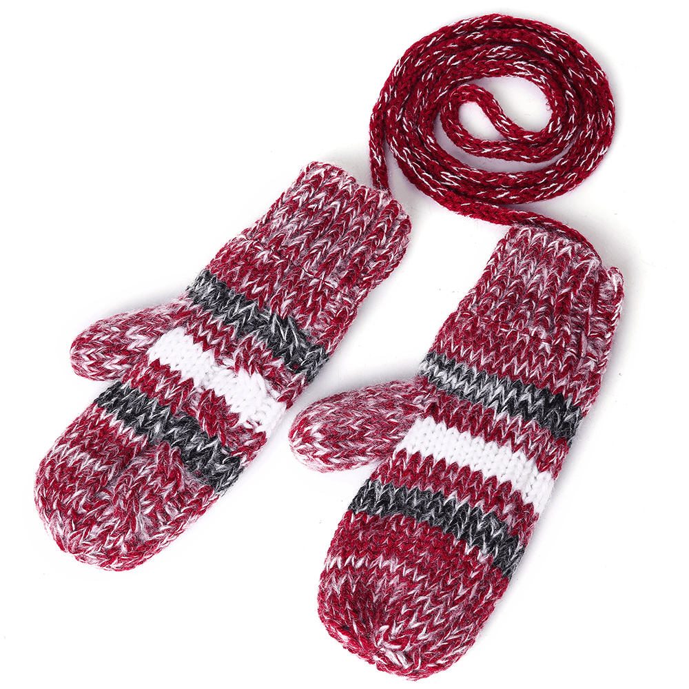 Women'S Chic Full Handmade Knitting Three-Piece Set Warm Thickened Christmas Knit Hat Scarf Gloves - MRSLM