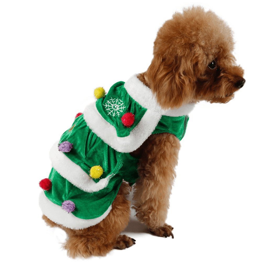 Christmas Festival Tree Pet Dog Cat Coat Puppy Warm Clothes Costumes Apparel Dress - MRSLM
