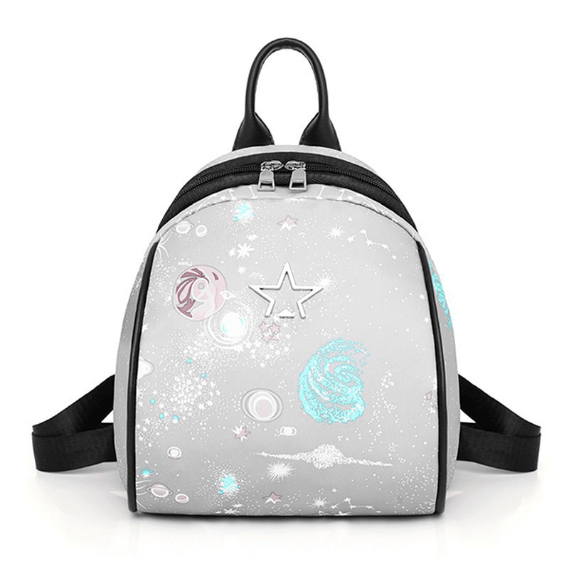 Women Nylon Galaxy Pattern Light Weight Backpack - MRSLM