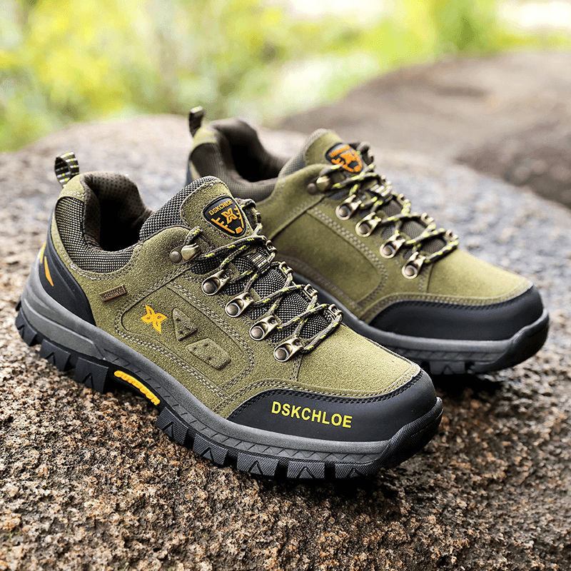 Men Breathable Comfy Bottom Non Slip Lace up Outdoor Casual Climbing Shoes - MRSLM