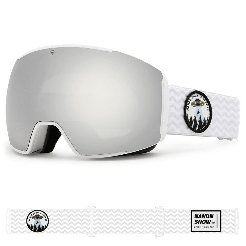 Large Spherical Magnetic Ski Goggles with Double anti Fog - MRSLM