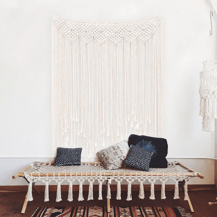 Large Tassel Macrame Wall Hanging Tapestry Home Room Handcraft Cotton Decoration - MRSLM