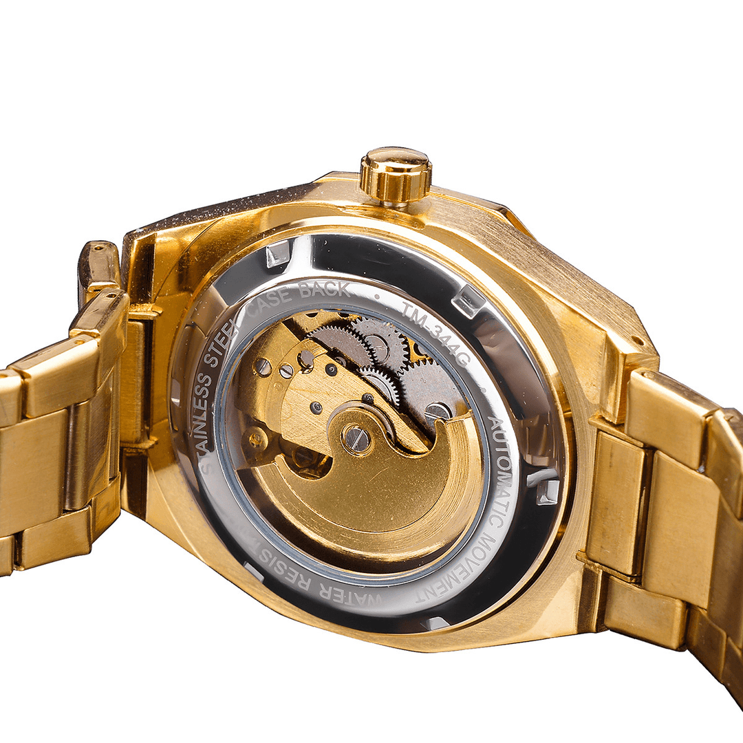 GMT1189 Classic Full Metal Men Wrist Watch Business Style Self-Winding Mechanical Watch - MRSLM