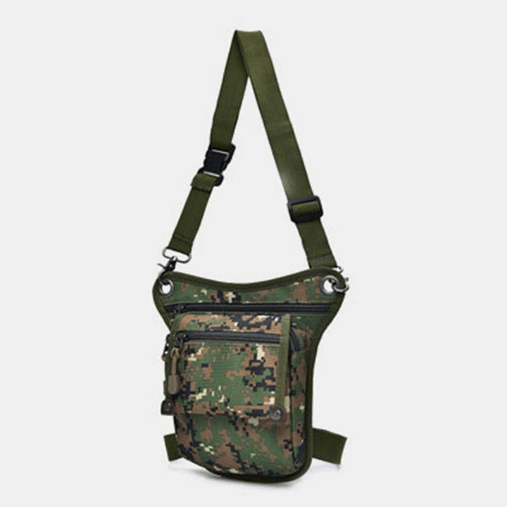 Men Nylon Camouflage Tactical Outdoor Sport Multifunction Waterproof Waist Bag Leg Bag Shoulder Bag for Riding - MRSLM