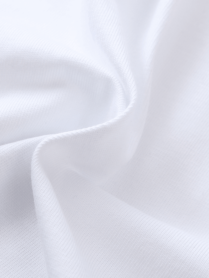 Mens Sun Pattern Ethnic Style Text Print Short Sleeve 100% Cotton T-Shirt - MRSLM