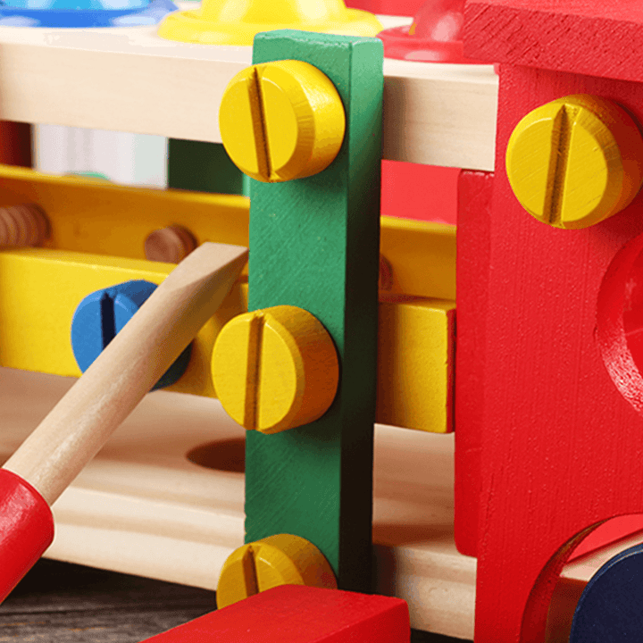 DIY Educational Toys Kids Exercise Practical Wooden IQ Game Car Assemble Building Gift Training Brain Toys - MRSLM