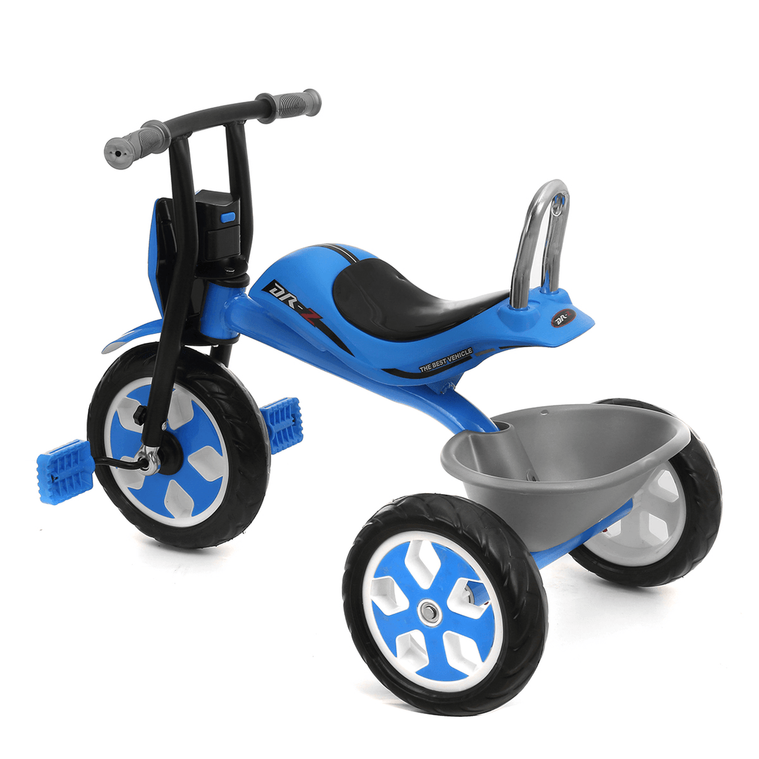 Baby Pedals Tricycle with Music Light＆Basket Kids Toddler Walker Children Bicycle Outdoor Garden Bike for 2-5 Years Old Boys＆Girls Gifts - MRSLM