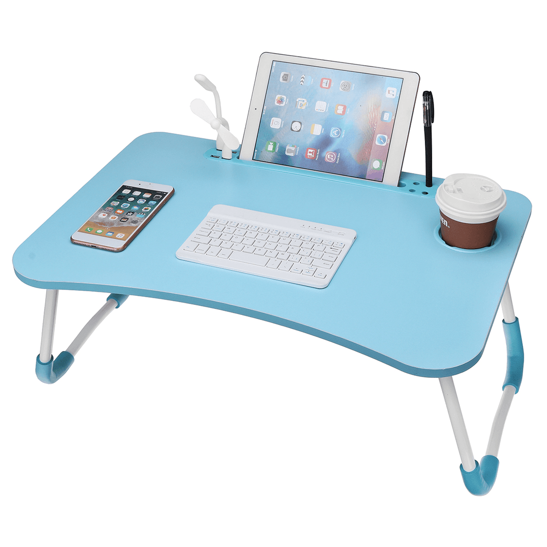 USB Computer Desk Multifunctional Portable Bed Computer Desk Lazy Foldable Lazy Laptop Table for Home Office Dormitory - MRSLM