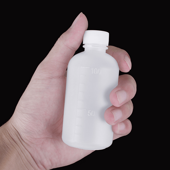 100Ml Empty Plastic Sample Reagent Liquid Storage Bottle Graduated Small Mouth Laboratory Container - MRSLM