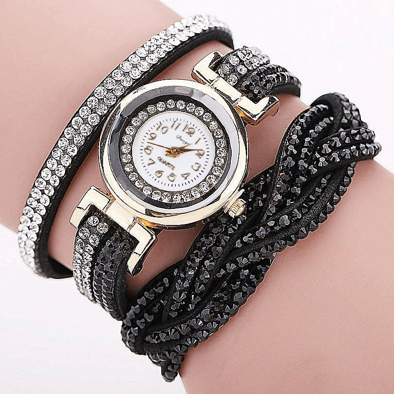 DUOYA D056 Crystal Retro Style Ladies Bracelet Watch Dress Quartz Watches - MRSLM