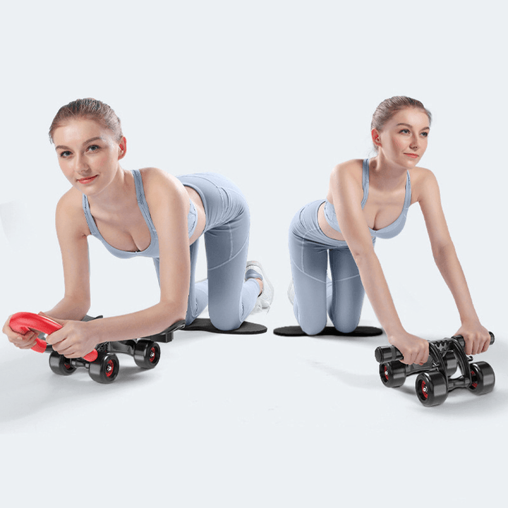 KALOAD Ab Rollers with Handrails Four Rounds of Abdominal Muscle Wheel Non-Slip Removable Home Slimming Exercise Fitness Equipment - MRSLM