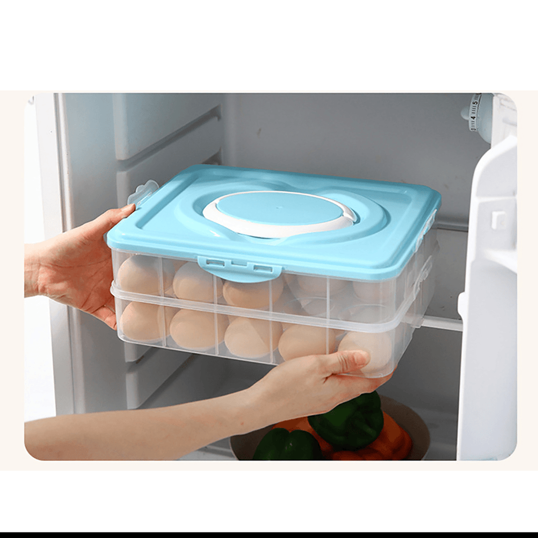 2/3 Layer Portable Egg Storage Box Plastic Egg Organizer Refrigerator Egg Container Case Eggs Holder Tray - MRSLM