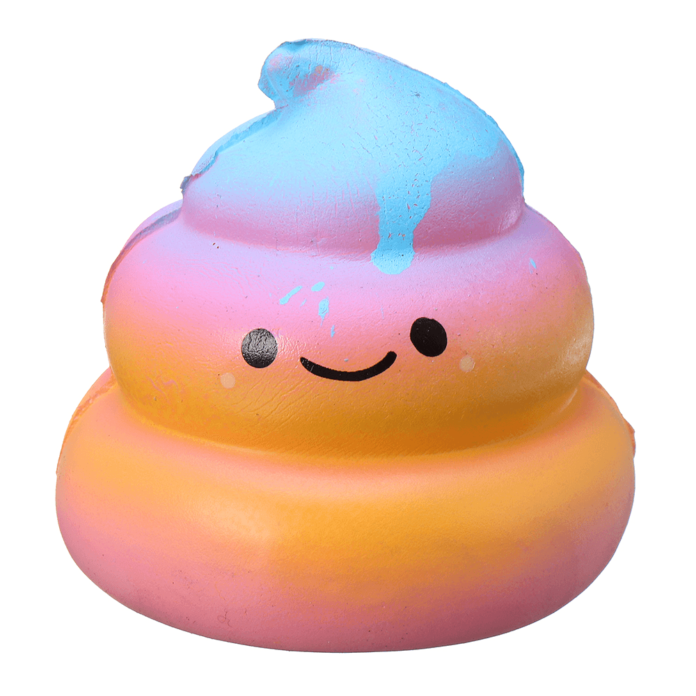 Ranbow Squishy Poo Soft Toy Slow Rising Phone Pendant with Packing - MRSLM