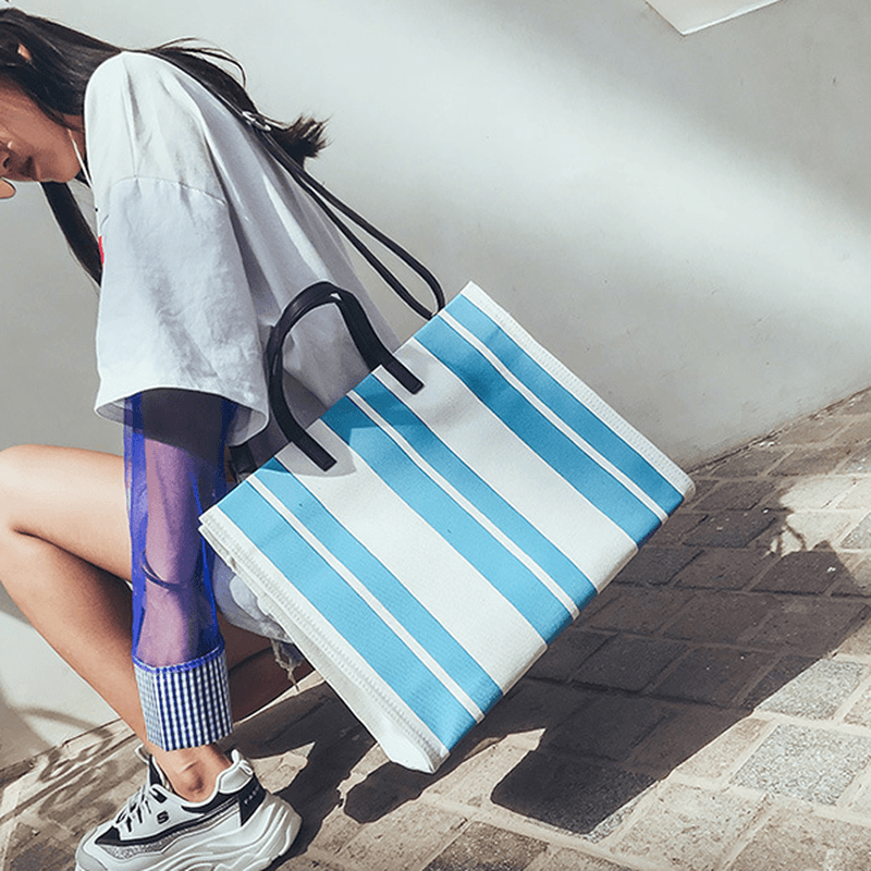 Women Canvas Leisure Tote Bag Handbag Crossbody Bag - MRSLM