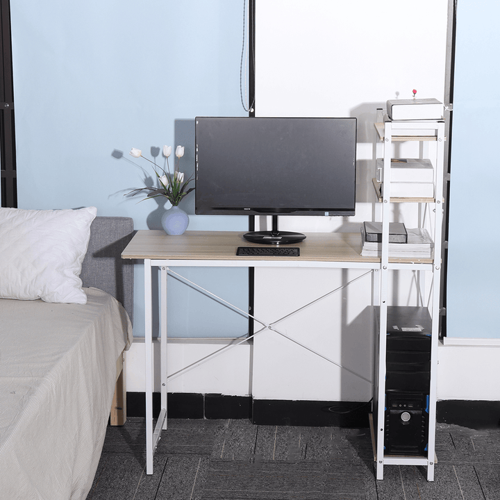 Computer Desk Student Study Table Home Office Workstation Corner Shelf Storage - MRSLM