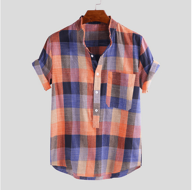 Chinese Stand Collar Casual Loose Shirt - MRSLM