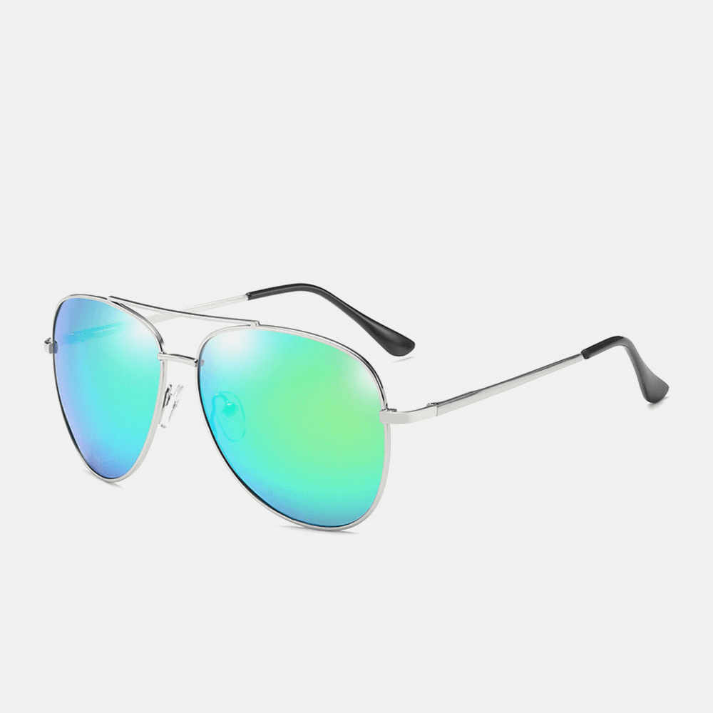 Men Metal Full Frame Narrow Sides Double Bridge UV Protection Sunglasses - MRSLM