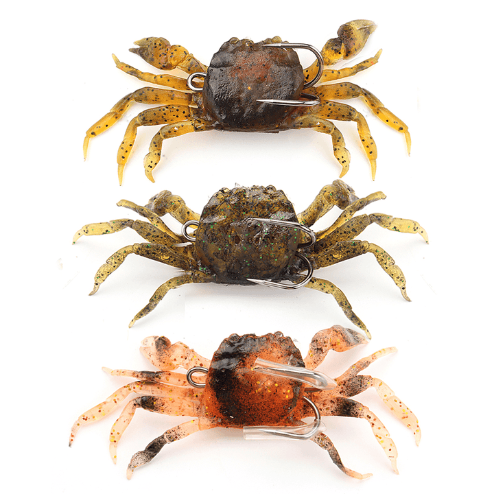 3D 1Pc Simulation Baits Soft Crabs Fishing Bait Worm Lures Crankbaits Hooks Tackle ITS Fishing Lure - MRSLM