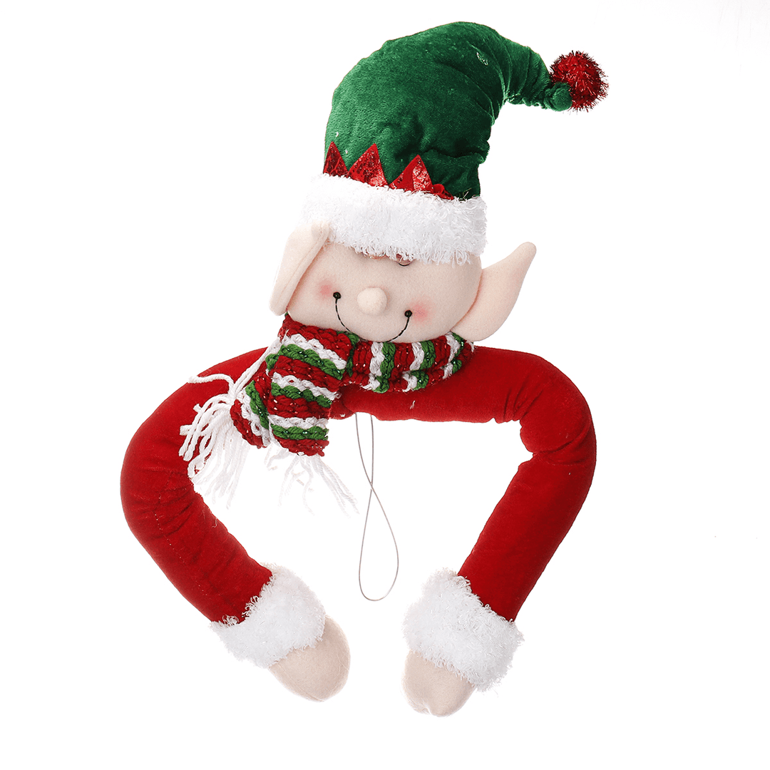 Christmas Elf Santa Claus Dolls Sitters Ornaments Hung on Christmas Tree Party - MRSLM