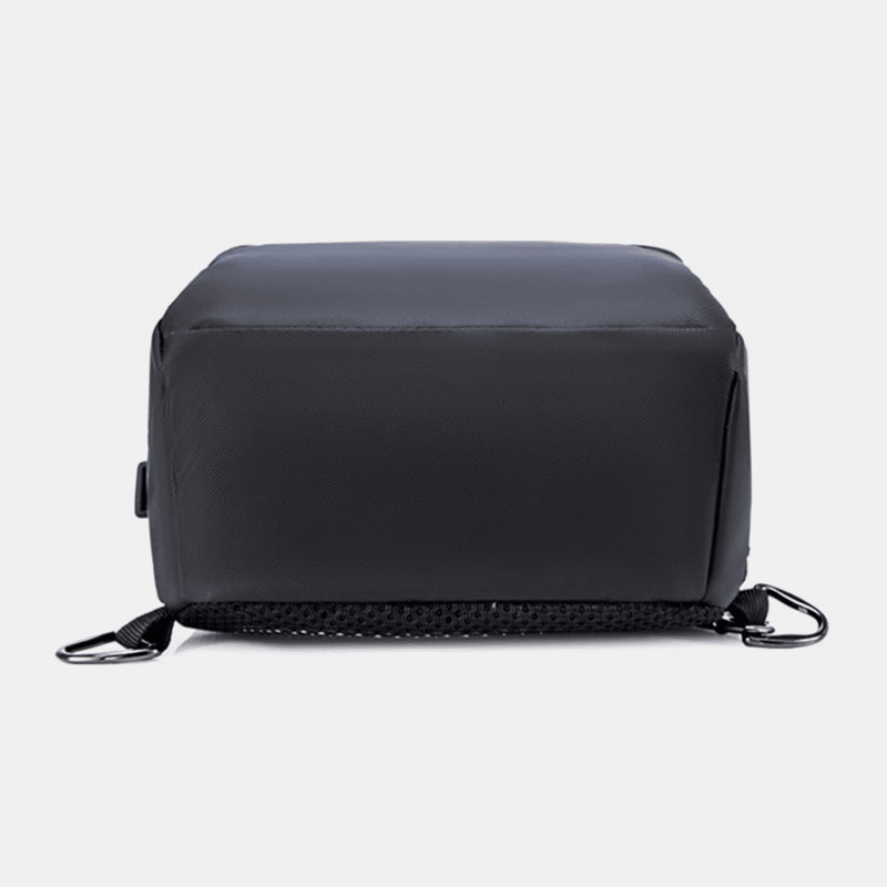 Men Oxford USB Charging Anti-Theft Chest Bag Versatile Large Capacity Waterproof Night Reflective Strip Design Crossbody Bags - MRSLM