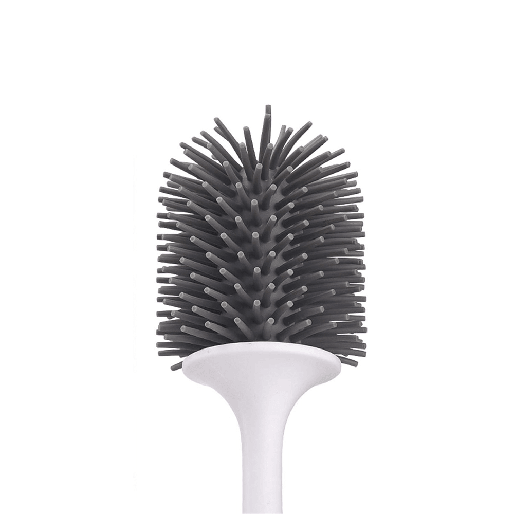 Ecoco Silicone Toilet Brush Soft Bristle Wall-Mounted Bathroom Toilet Brush Holder Set Clean Tool Durable Thermo Plastic Rubber - MRSLM