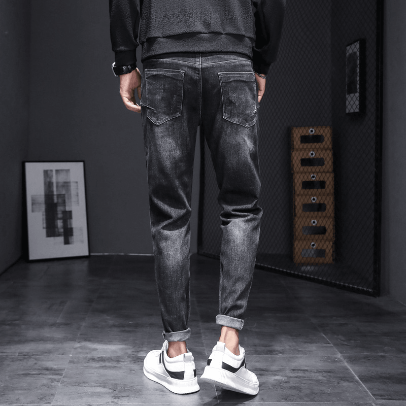 Jeans Men'S Trendy Brand Slim Pants - MRSLM