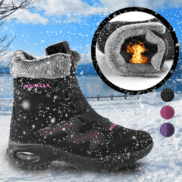 Women Air Cushion Soft Sole Warm Outdoor Snow Boots - MRSLM