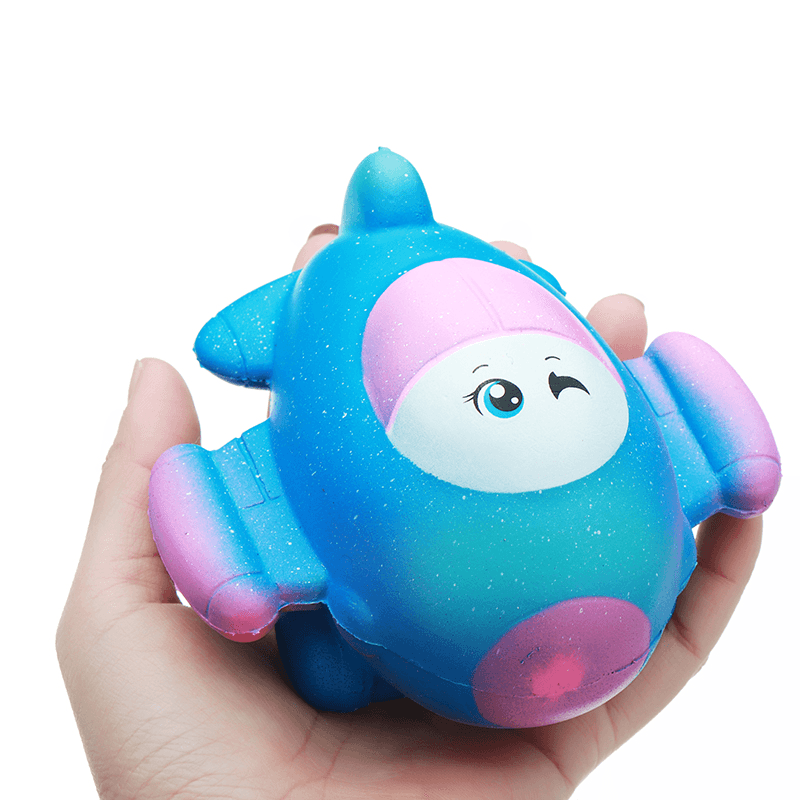 Taburasa 12CM Cute Galaxy Airplane Plane Squishy Slow Rising Squeeze Toy Kids Gift with Packaging - MRSLM