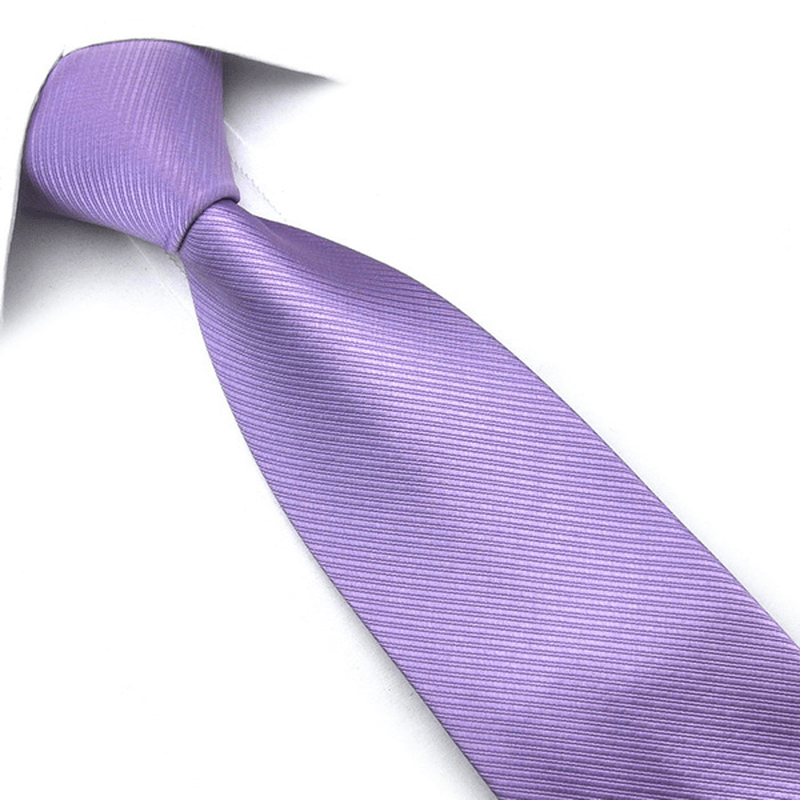 Pensee Mens Tie 100% Polyester Silk Solid Stripe Multi-Colors Formal Necktie - MRSLM