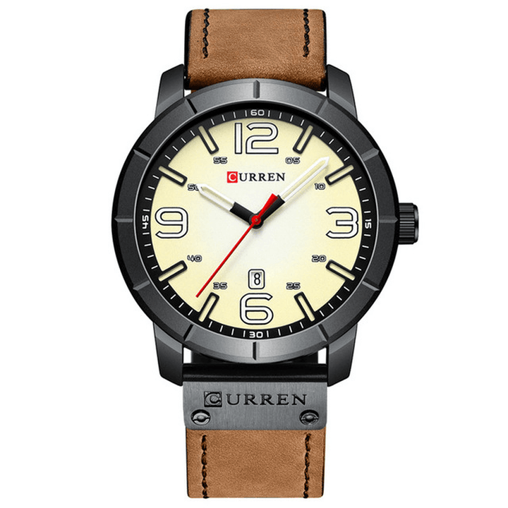 CURREN 8327 Casual Style Date Display Men Wristwatch Leather Band Quartz Watch - MRSLM