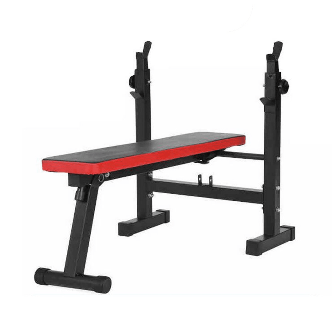 Adjustable Folding Sit up Bench Abdominal Muscles Strength Training Barbell Squat Rack Home Gym Fitness - MRSLM