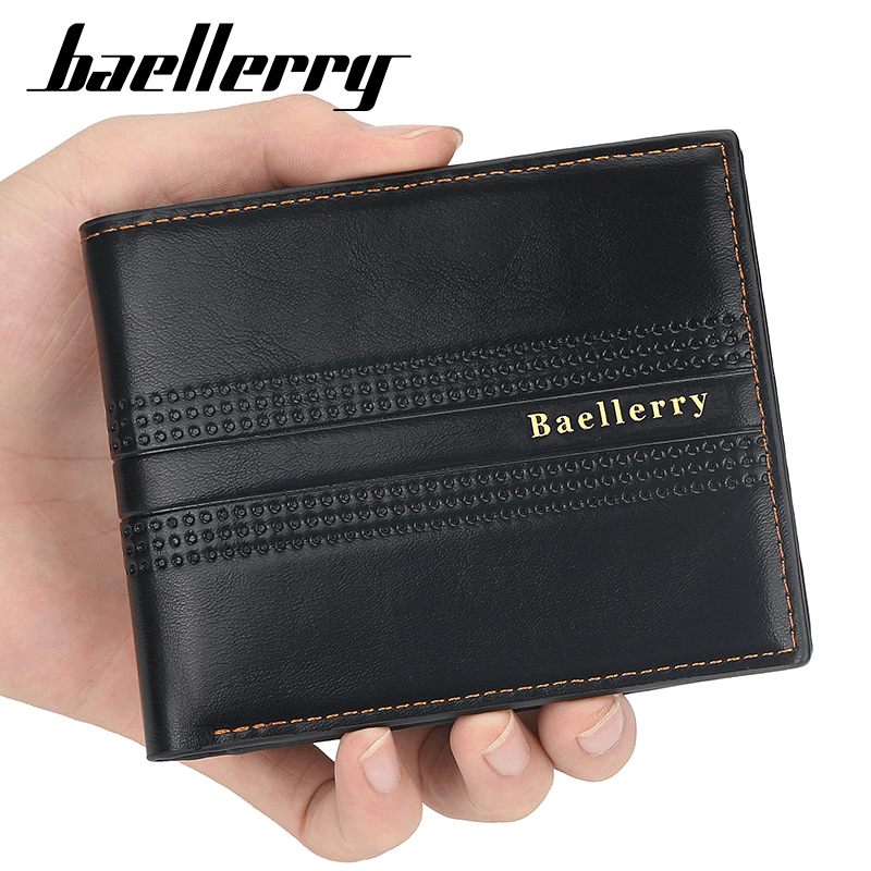 Baellerry Men Faux Leather Fashion Business Casual Wallet with 6 Card Slots - MRSLM