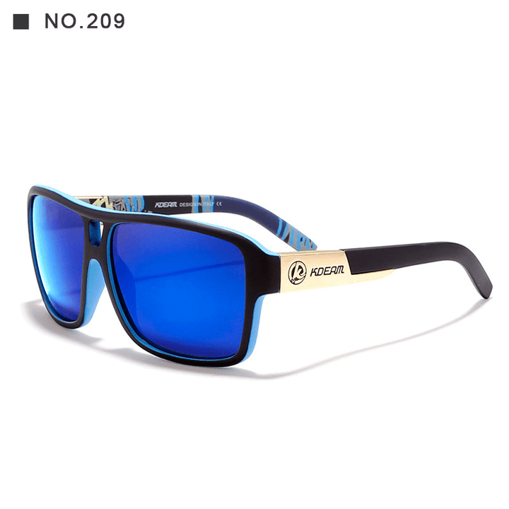Square Sports Polarized Sunglasses European and American Colorful Big Frame Cycling Glasses - MRSLM