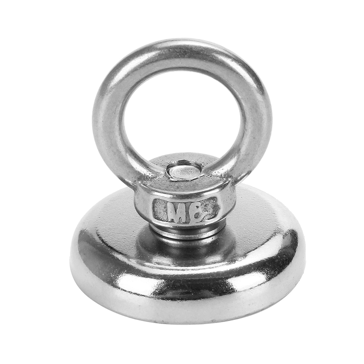 80/150/250KG Salvage Neodymium Recovery Magnet with Hook for Hunting Diving Fishing - MRSLM