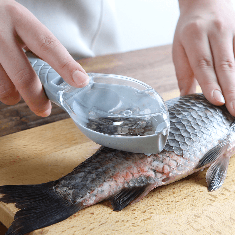 Fish Scales Removing Tool with Cover Kitchen Scale Scraper Manual Fish Scale Tool - MRSLM