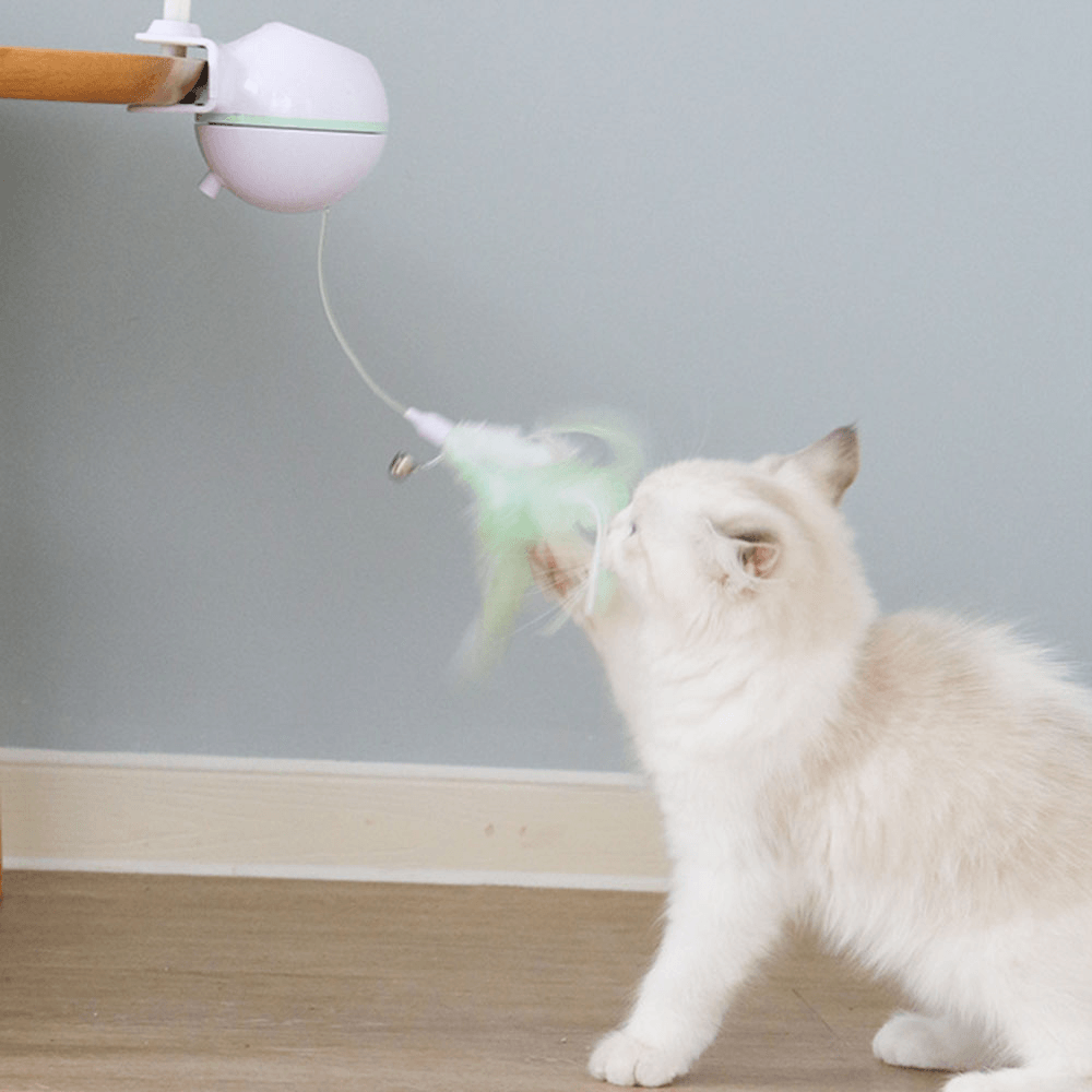 USB Electric Pet Cat Toy LED Irregular Laser Funny Cat Stick Home Pets Funny Pet Toys with Replacebale Feather - MRSLM