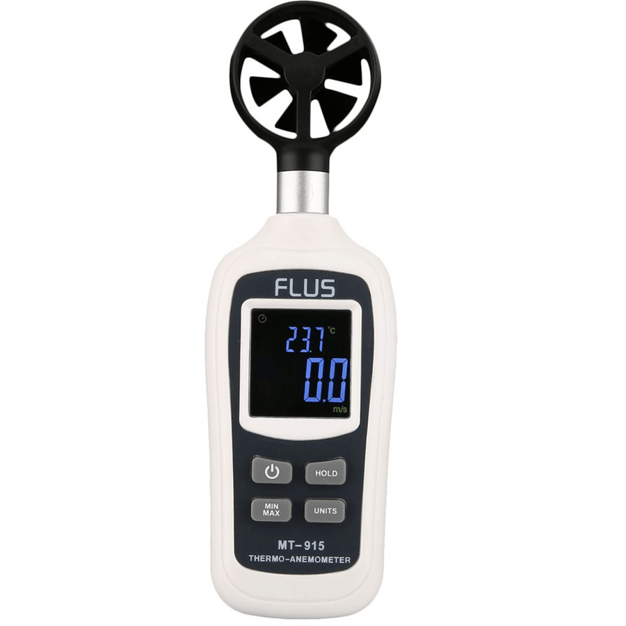 FLUS MT-915 Handheld Digital Anemometer LCD Backlight Air Wind Speed Meter Support over Range Indication - MRSLM