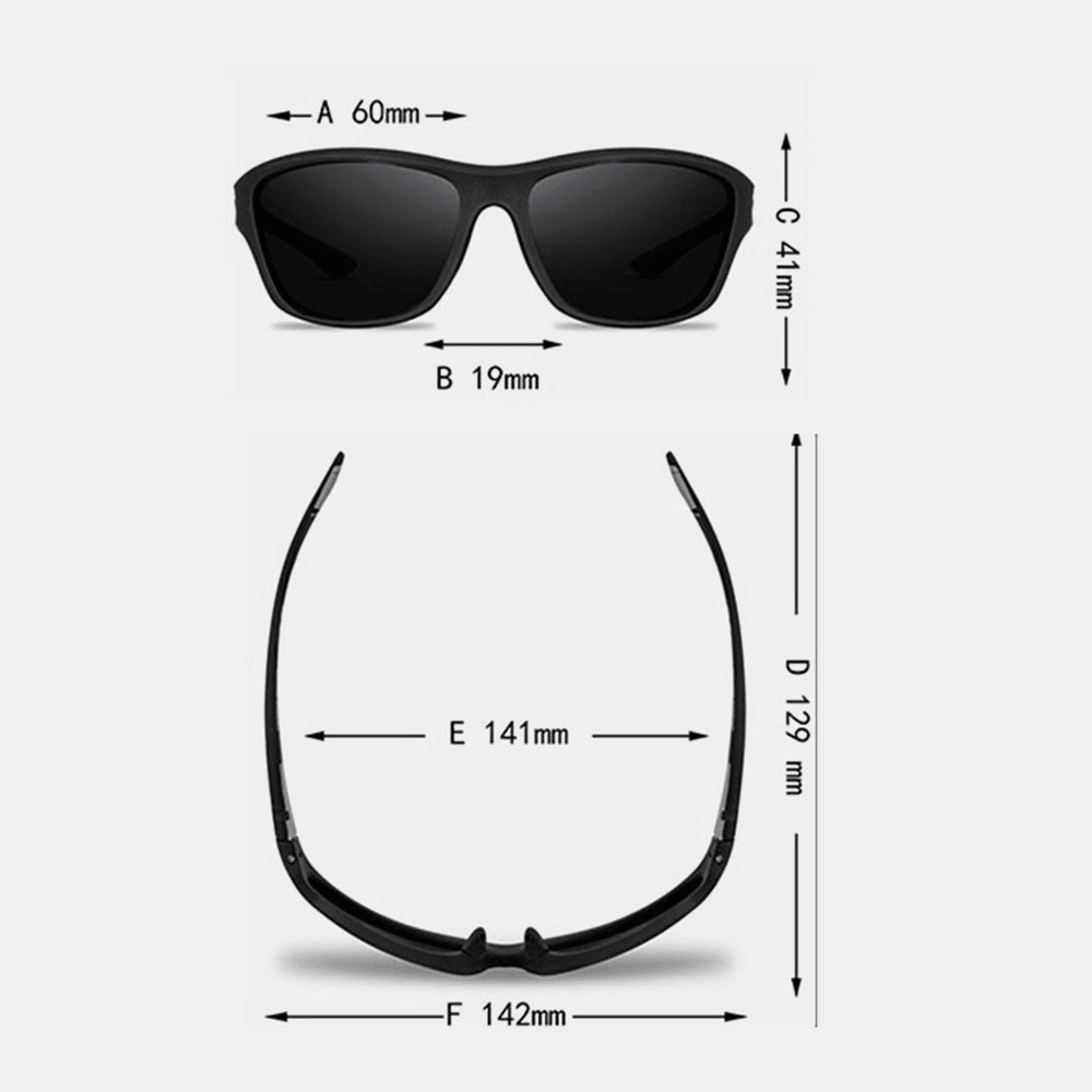 Men Wide Side Full Frame Casual Outdoor Sports Driving Riding Anti-Uv Polarized Sunglasses - MRSLM