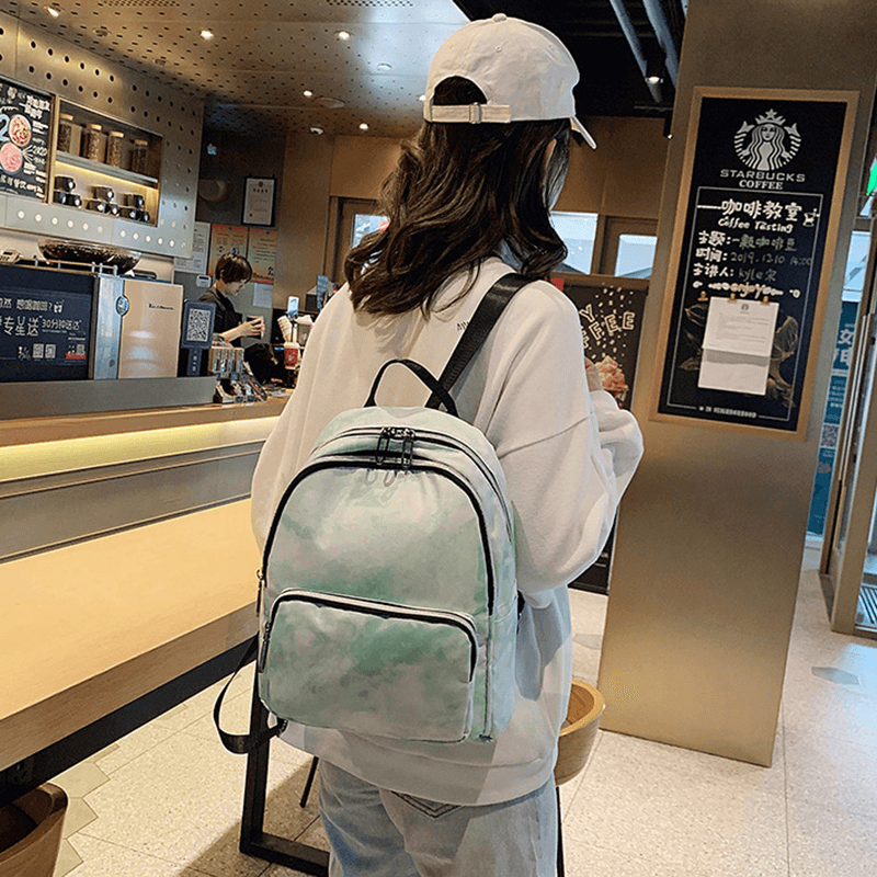 Women Tie Dye Waterproof Backpack Shoulder Bag - MRSLM