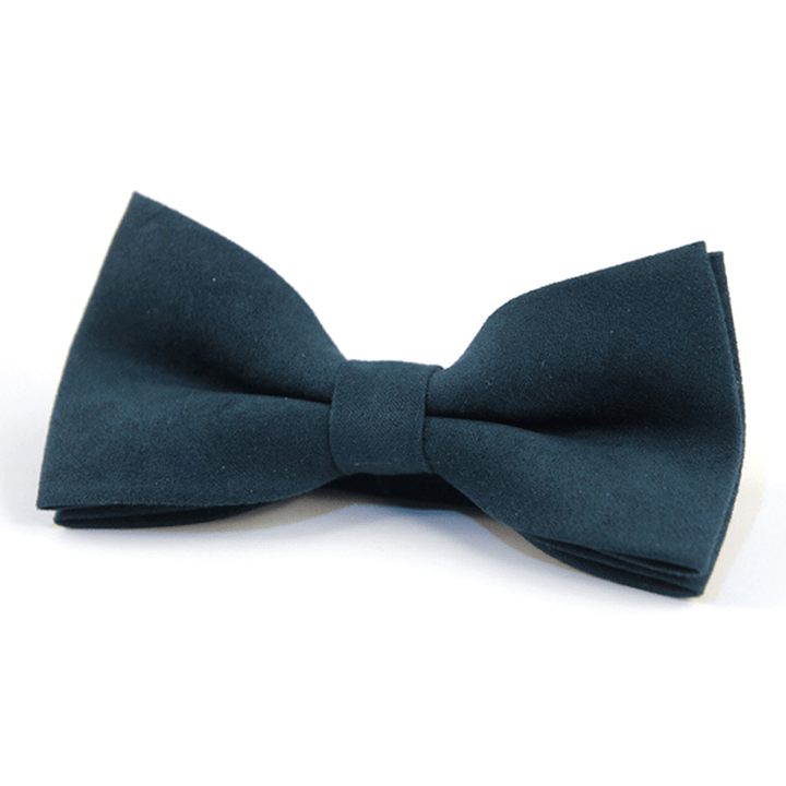 Men Solid Double Layer Formal Suit Corduroy Business Bow Tie - MRSLM