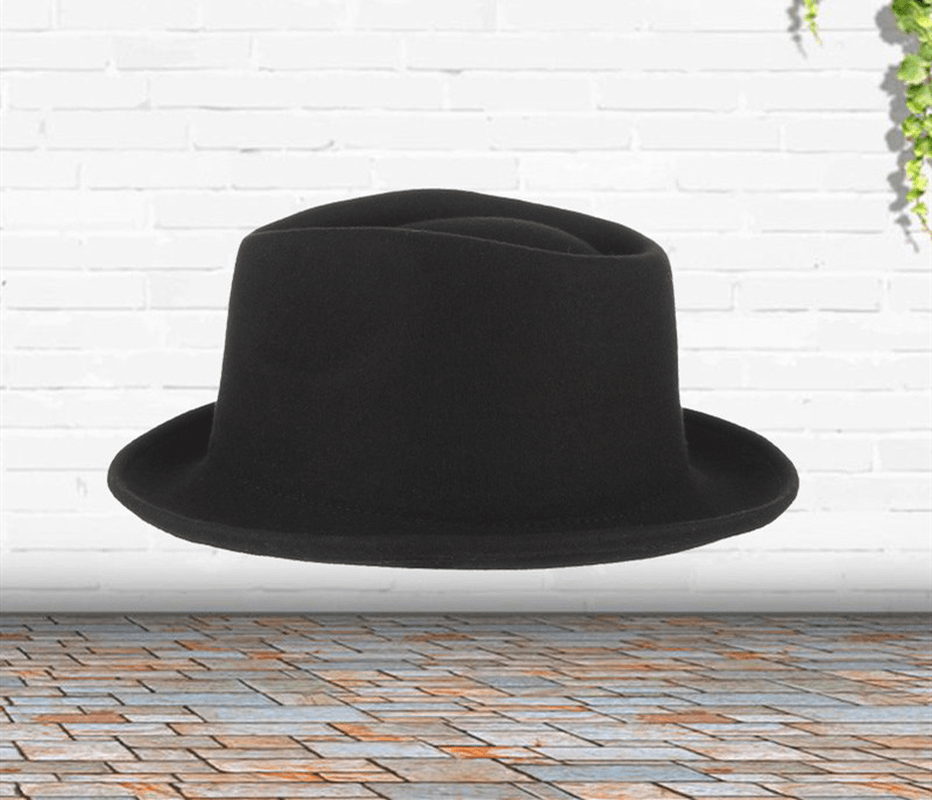 High-Grade Wool Curled Jazz Hat Wool Top Hat - MRSLM