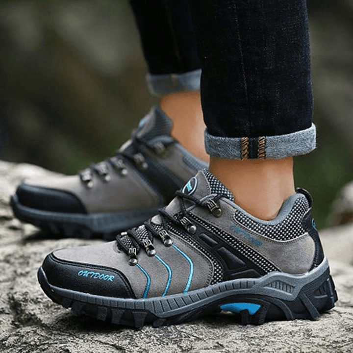 Men Breathable Wear Resistance Outsole Outdoor Hiking Athletic Shoes - MRSLM