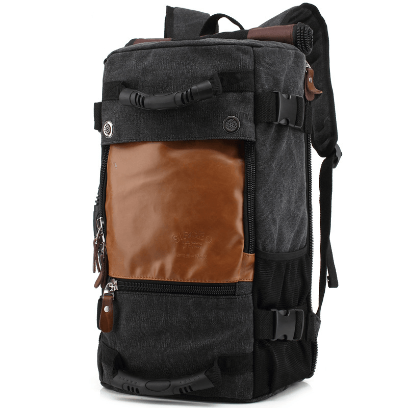 Large Capacity Khaki Function Travel Canvas Backpack Male Waterproof Computer Causal Men Backpacks Duffel Shoulder Bag - MRSLM