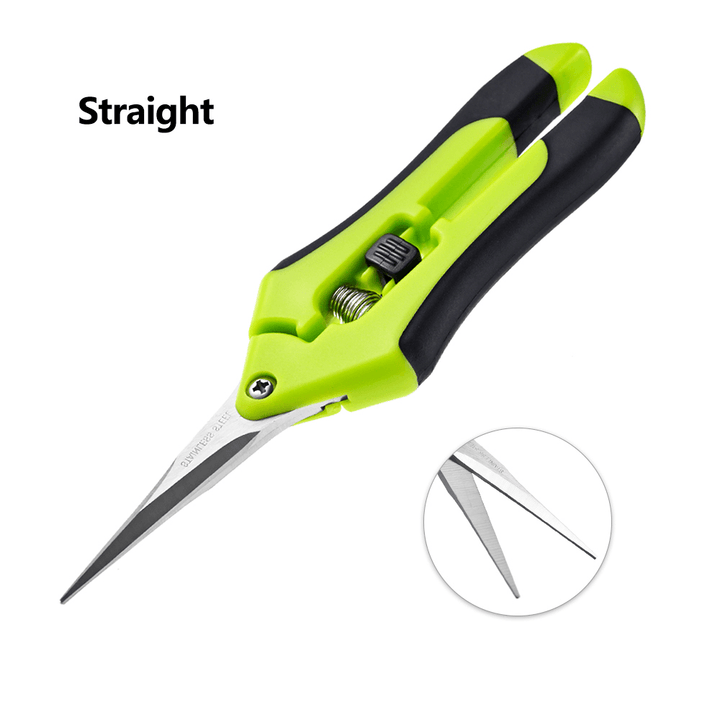 Garden Stainless Steel Pruning Shears Hand Scissors Cutter Grape Fruit Picking Weed Household Potted Branches Pruner - MRSLM
