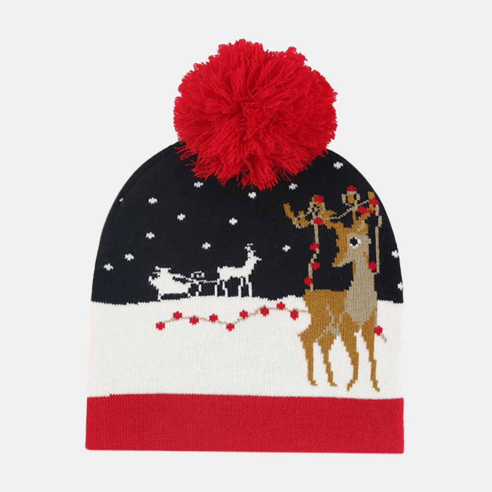 Christmas Knitted Jacquard Hat Unisex Warm Beanie Caps - MRSLM