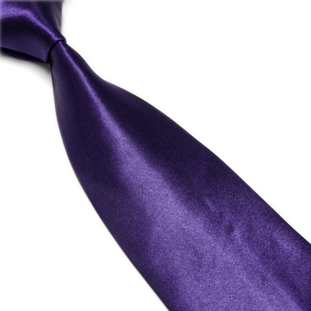 Men'S Imitation Silk Solid Color Wide Tie Knot Wedding Banquet Bright - MRSLM