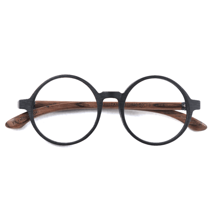 Japanese Glasses Literary Big round Frame Wooden Leg Mirror Frame - MRSLM