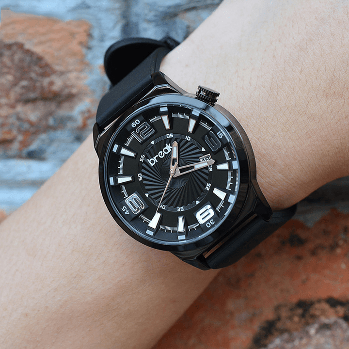 BREAK 5109 Unique Design Unisex Watch Leather or Rubber Band Quartz Watch - MRSLM